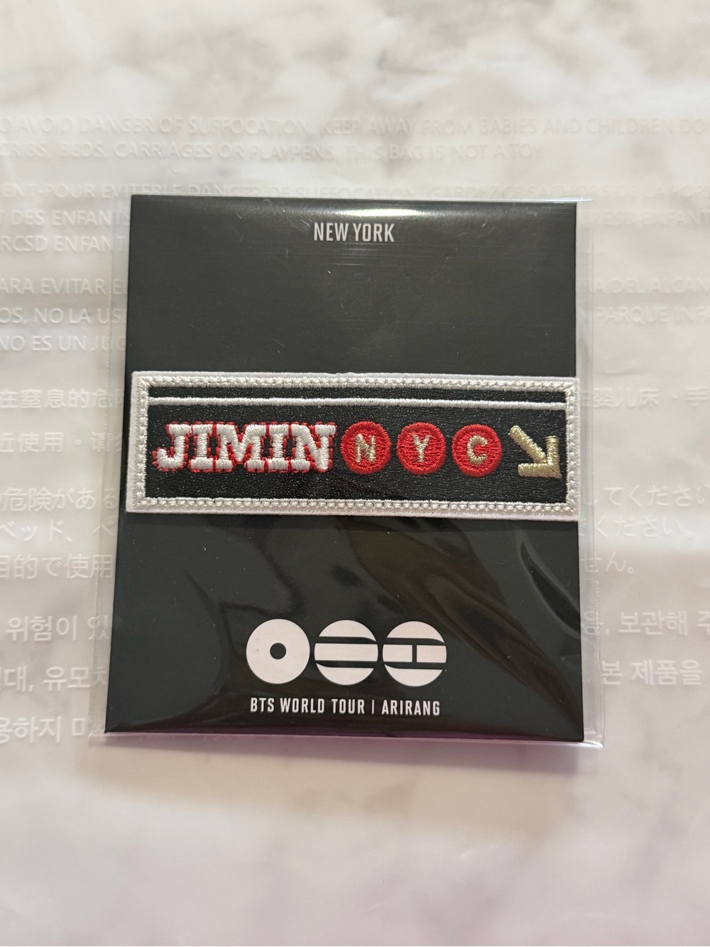 BTS Jimin Arirang New York City-NYC Pop Up Patch brand new